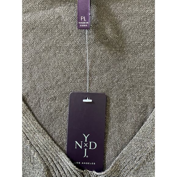 NYDJ Not Your Daughter's Jeans Long Sleeve Top Pewter Sparkle Size Petite Large - Picture 4 of 8